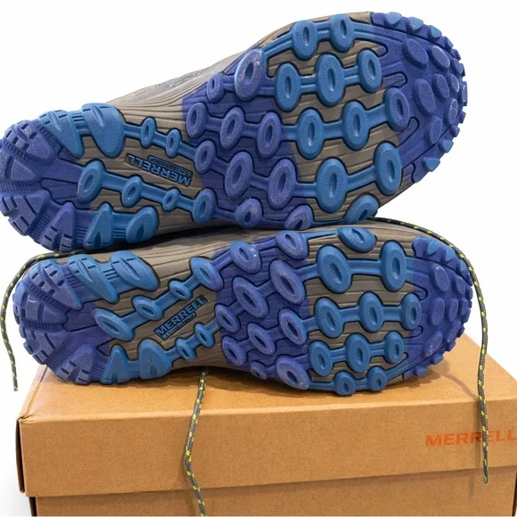 Merrell Kids Waterproof Hiking Shoes Gray Blue Size 4 New in Box - Picture 3 of 9